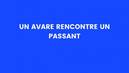 Image illustration blague un avare rencontre un passant