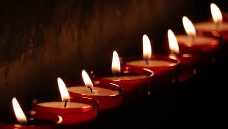 christmas background, tea lights, candles
