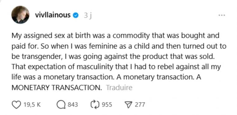 Vivian Jenna Wilson accuse Elon Musk d'avoir eu recours à la FIV sélective