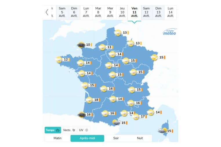 meteo 11 avril 2025 @la chaine meteo