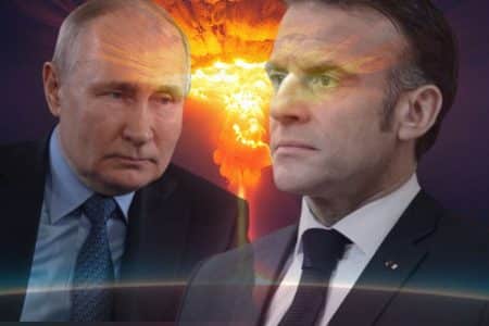 vladimir poutine et emmanuel macron @Ramil Sitdikov @Canva @stephane de sakutin