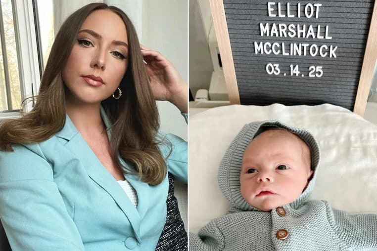 Hailie Jade Scott et son premier enfant, Elliot Marshall McClintock. Le rappeur Eminem devenu grand-père.