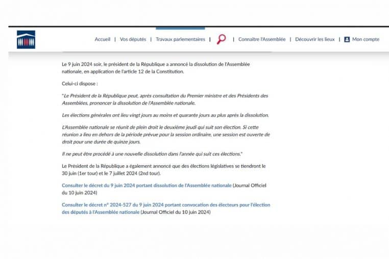 dissolution @assemblee nationale