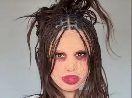 Influenceuse maquillage en fil
