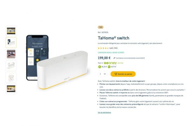 site TaHoma Switch Somfy
