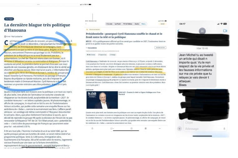 capture ecran affaire brigitte macron et cyril hanouna @Jean-Michel Aphatie sur x