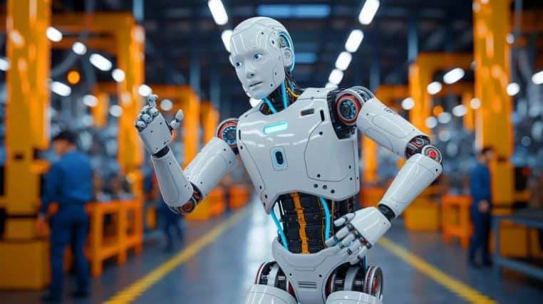robot deivnet completement fou sur une chaine montage