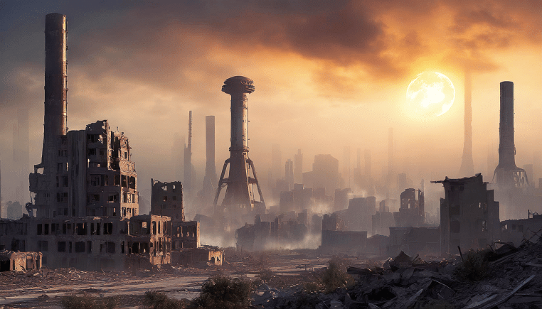 ai generated, radioactive, war, destruction, nuclear, contamination