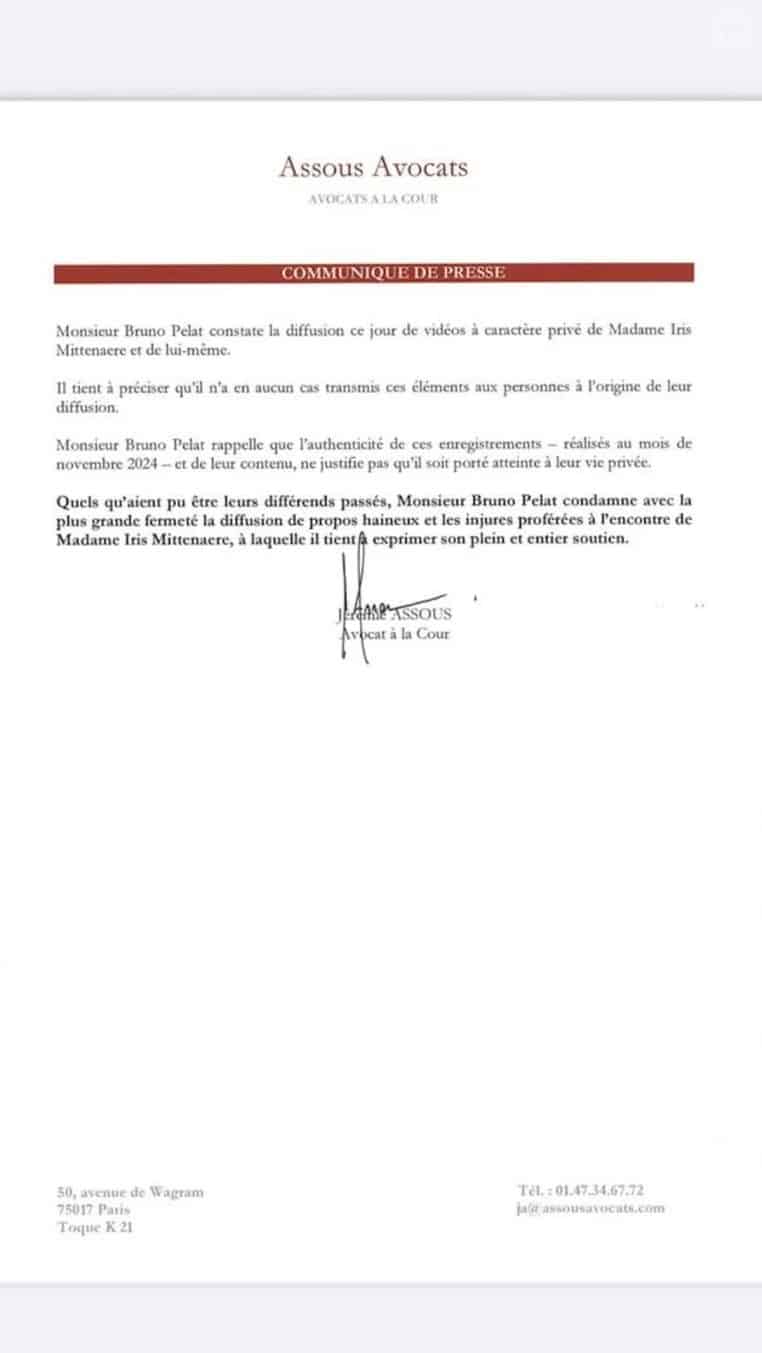 bruno pelat prend la defense iris mittenaere - copie
