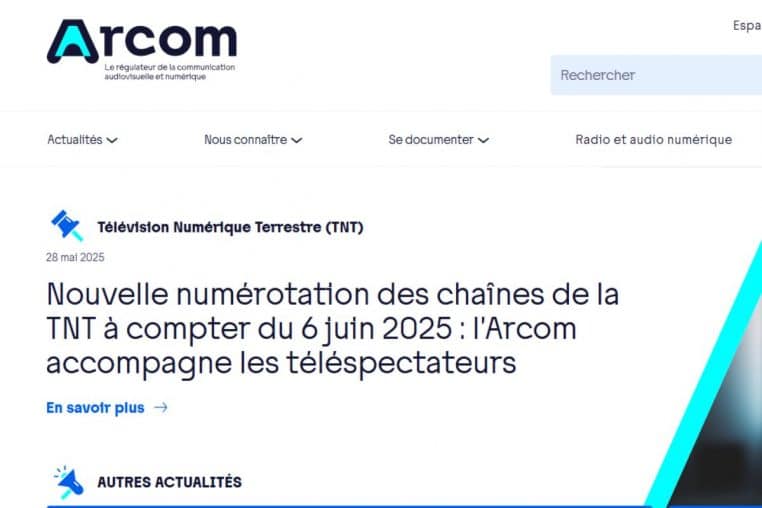 changement chaines @arcom site web
