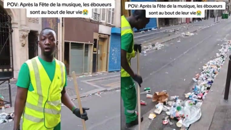Eboueur déchet Paris fête de la musique