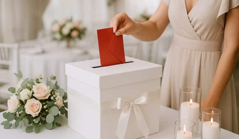 Enveloppe rouge mariage