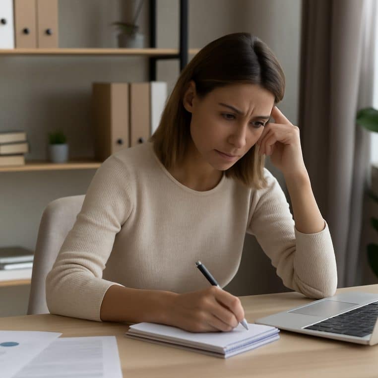 Jeune femme planifiant ses objectifs