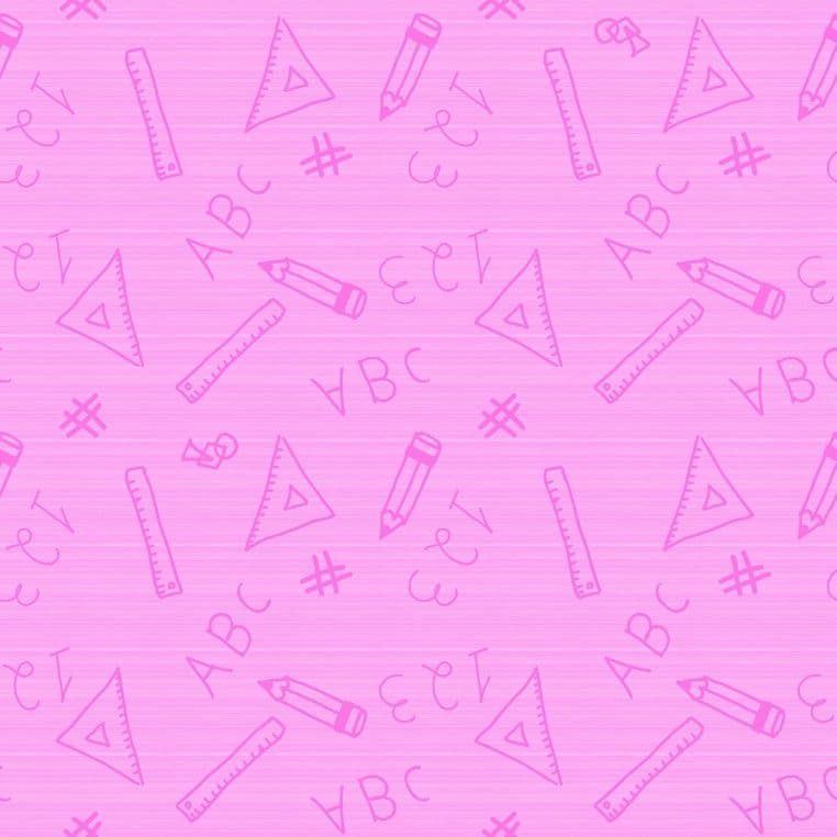 Dessin doodle de fournitures scolaires (stylos, crayons, ciseaux, règle, gomme).