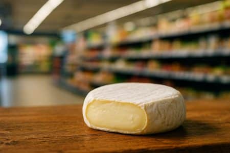Un fromage ovale crémeux.