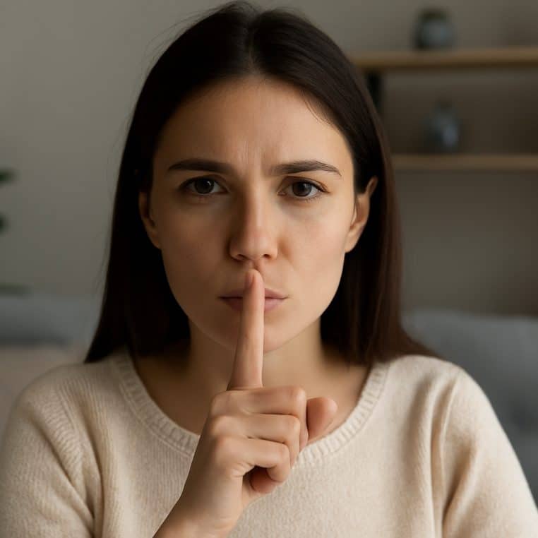 Personne faisant signe de silence