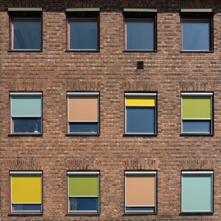 a large brick building with many windows