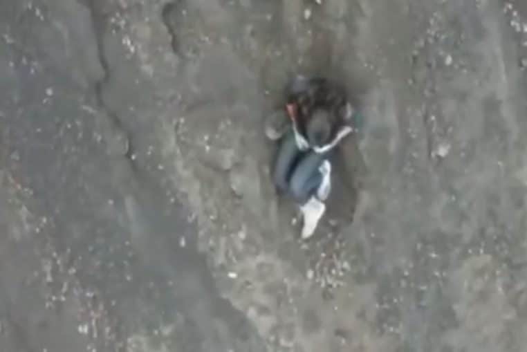 Image drone touriste volcan