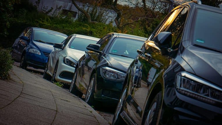 cars, road, parked cars, curb, vehicles, parked cars, curb, curb, curb, curb, curb
