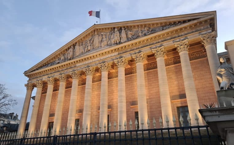 Bâtiment de l’Assemblée nationale à Paris.