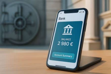 Une application mobile pour consulter vos économies dormantes sur un smartphone posé sur une table.