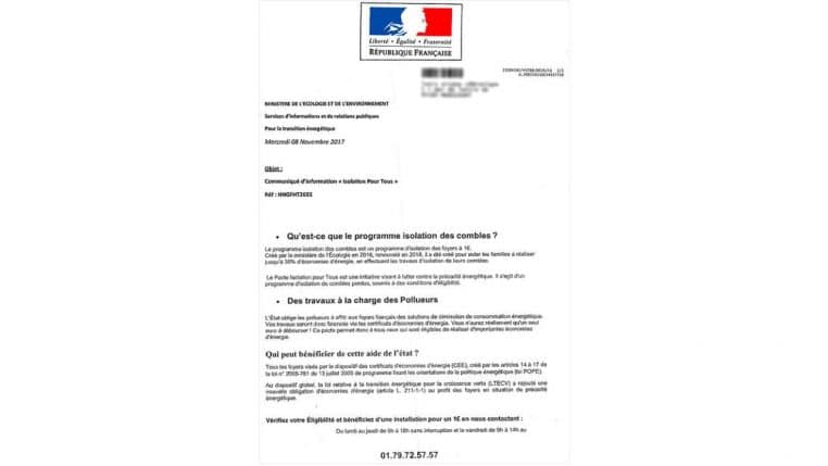 arnaque ministere @DR