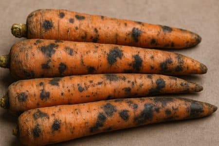 Carottes avec taches noires