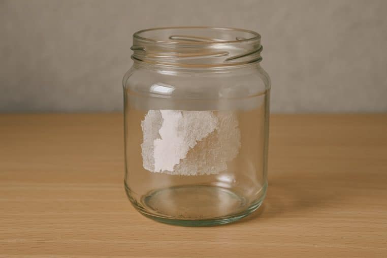 Pot avec étiquette collée