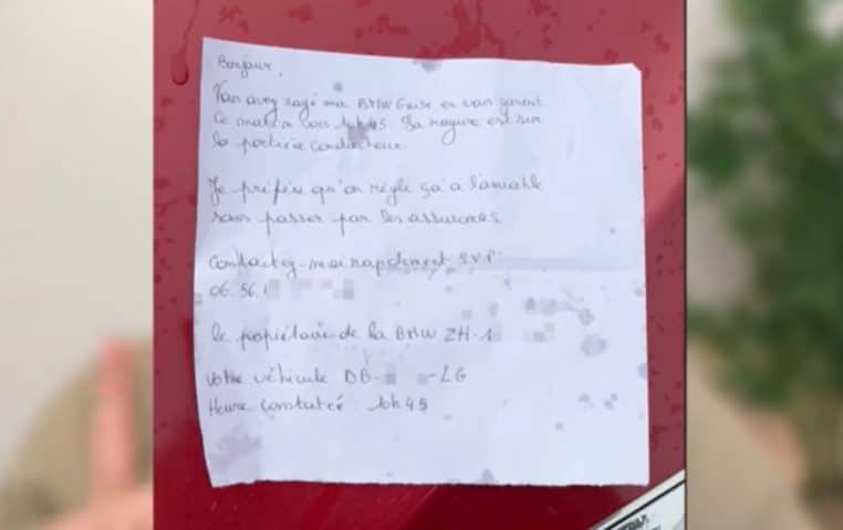 Arnaque sur le parking avec un faux mot