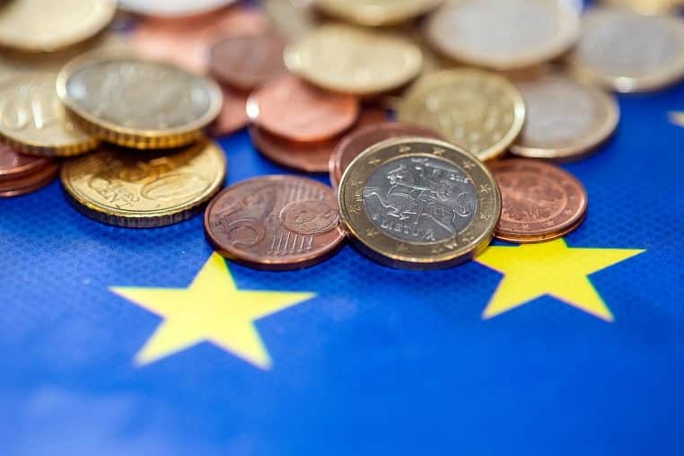pièces d’euro en gros plan