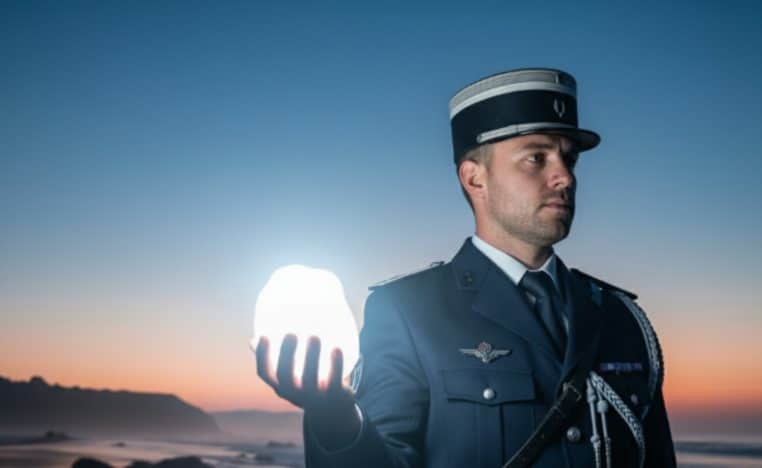 Un gendarme découvre un caillou fluorescent sur la plage