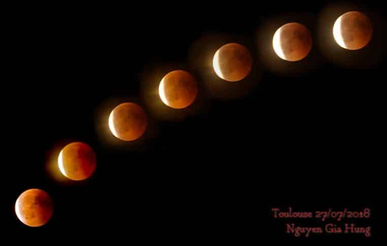 disque lunaire assombri photographié à Paris