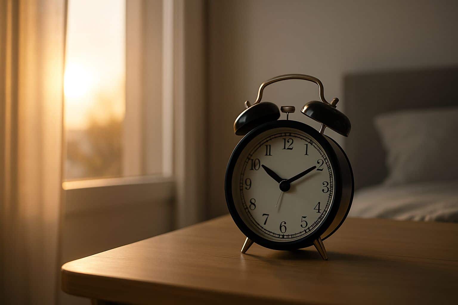 Horloge au centre sur dégradé bleu–orange symbolisant le passage à l’heure d’été (avance d’une heure)