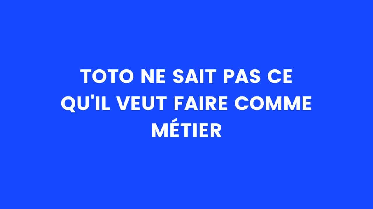 blague toto metier