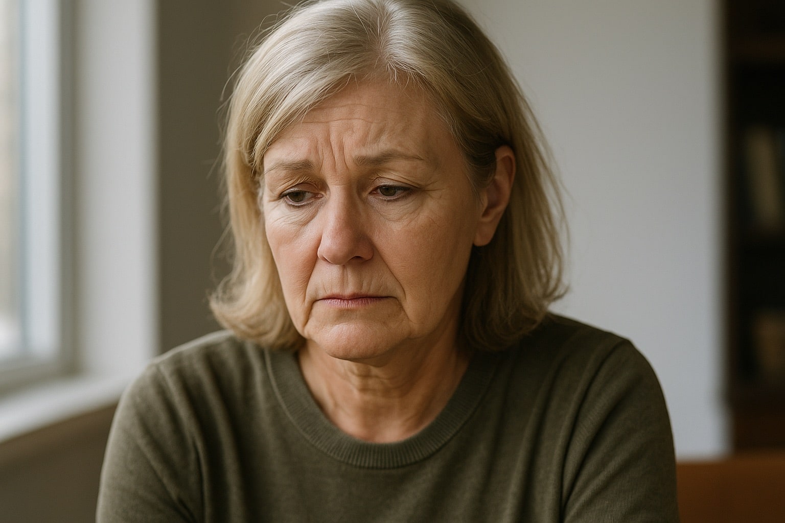 Femme triste retraite