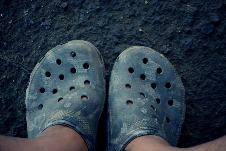 Une vipère se cache dans sa Crocs