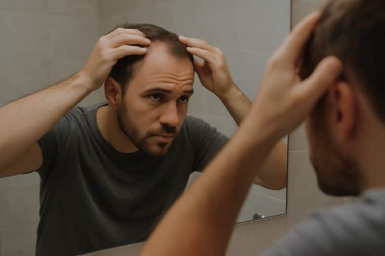 Homme miroir cheveux