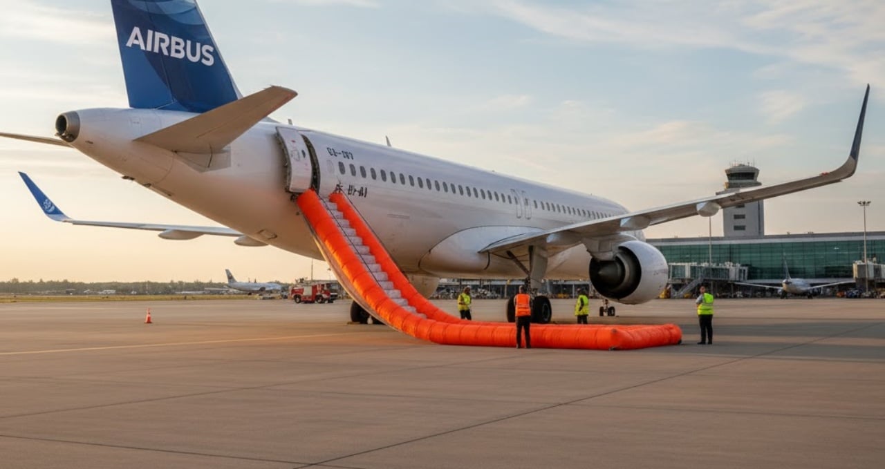 Avion toboggan d'évacuation d'urgence