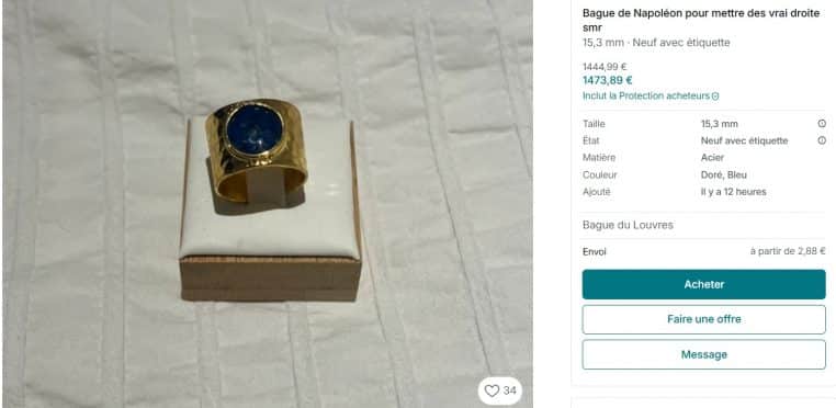 Bijoux volés au Louvre retrouvés sur Vinted