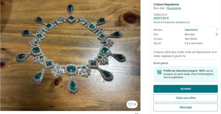 Bijoux volés au Louvre retrouvés sur Vinted