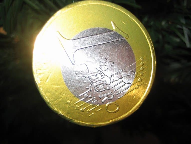 Pièce en chocolat dorée « euro »