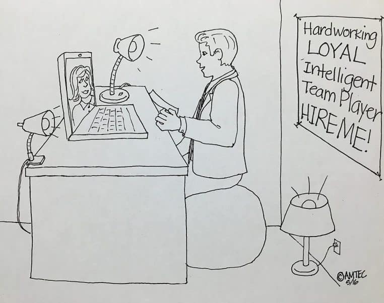 Illustration d’un entretien d’embauche en visio, contexte où l’indication du salaire devient obligatoire dès l’offre.