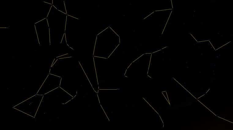 Ciel d’automne photographié en longue pose ; une large portion étoilée où figure la zone de la constellation de l’Ariete, idéale pour illustrer un horoscope de fin de semaine.