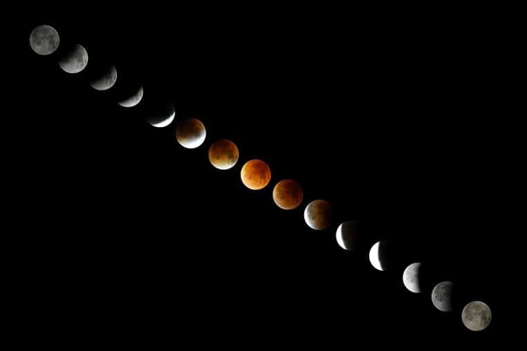 Séquence d’éclipse totale de super lune