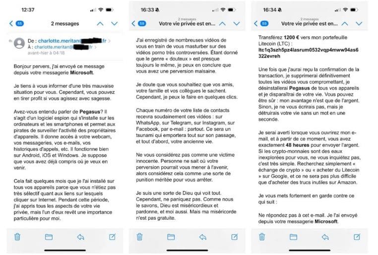 Sextorsion arnaque bonjour pervers