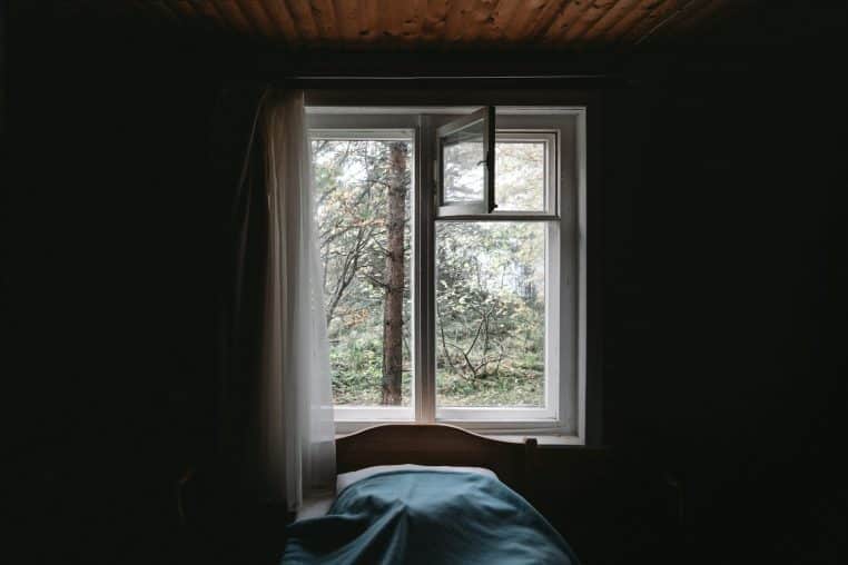 white wooden framed glass window