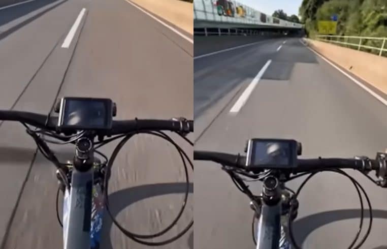 cycliste fou sur l'autoroute