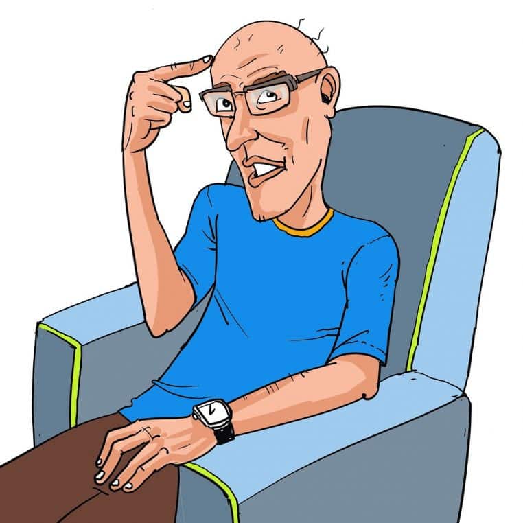 Illustration d’un homme pensif, regard baissé.