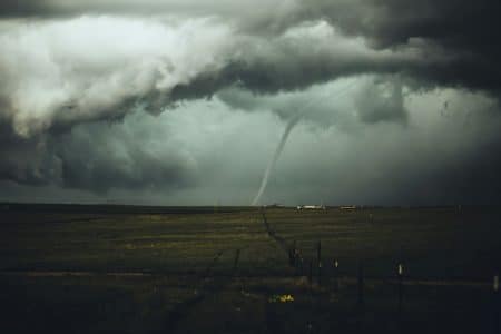 long exposure photography of hurricane