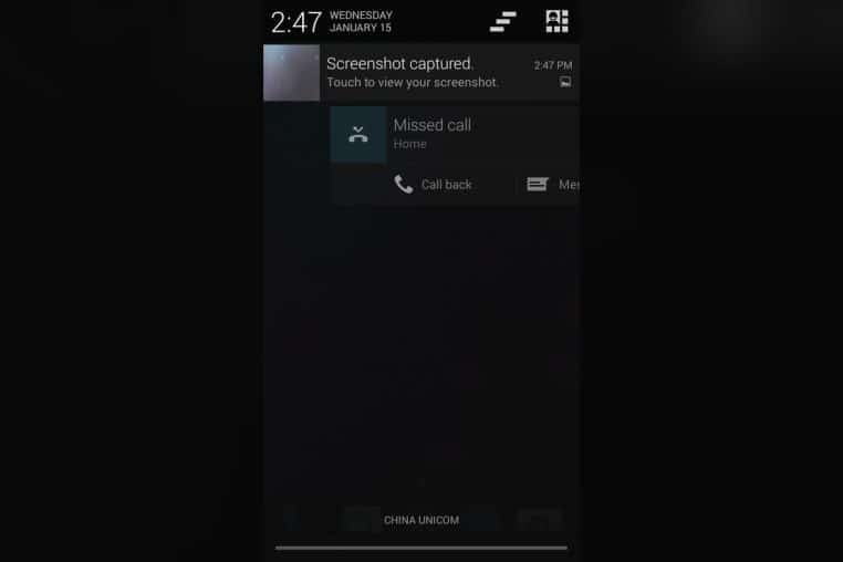 Capture d’écran de la barre de notifications Android